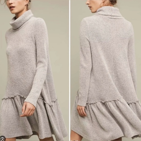 Anthropologie Dresses & Skirts - COPY - Moth by ANTHROPOLOGIE Eira Turtleneck Sweater Dress with Ruffle